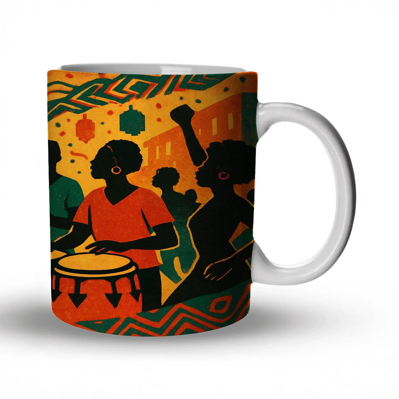 Afrobeat Street Parade Patterns custom printed mugs