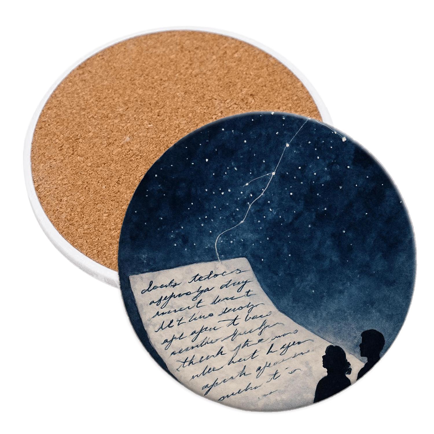 Ink Constellations A Mother’s Words Stitched Into The Night custom engraved coasters