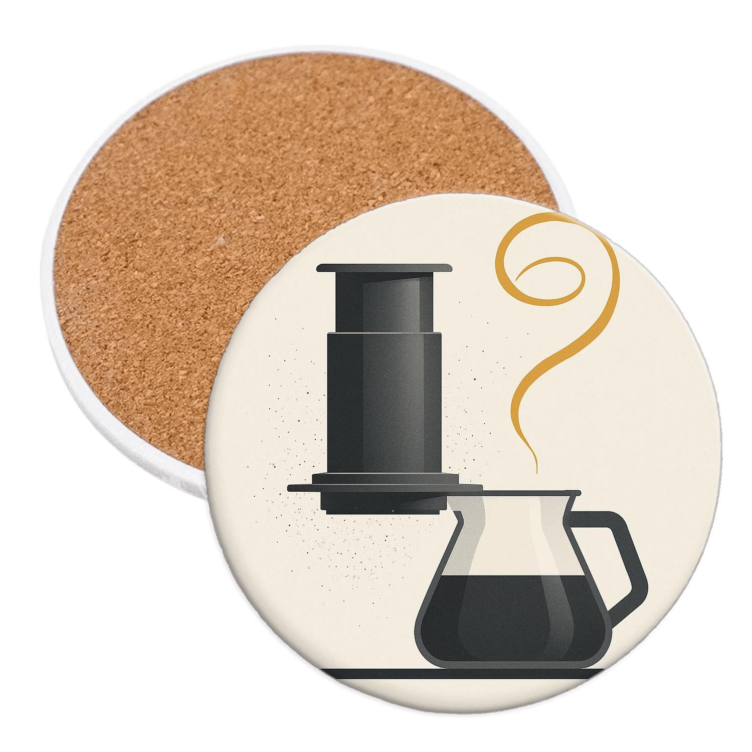 Aeropress Orbit Still Life cork coaster sets