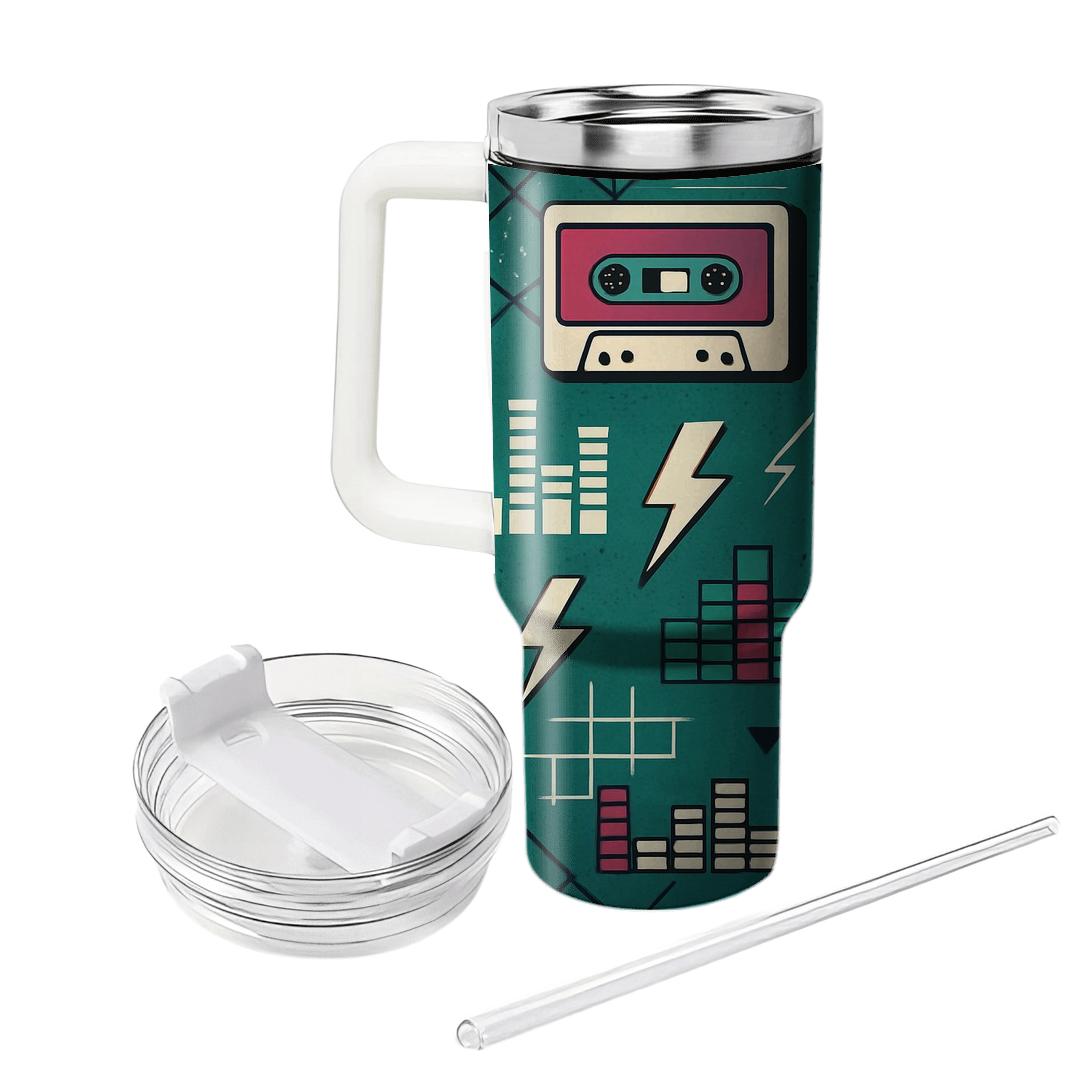 Cassette Deck Geometry Grid decorative tumblers
