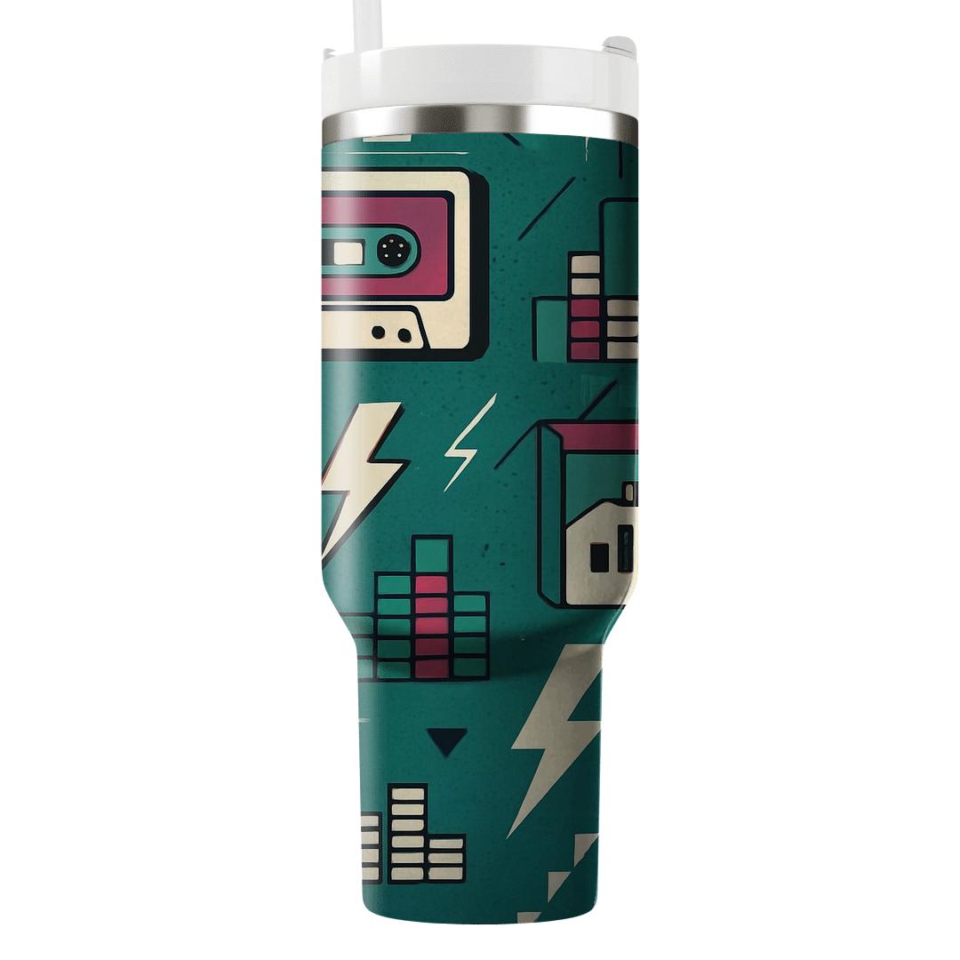 Cassette Deck Geometry Grid decorative tumblers