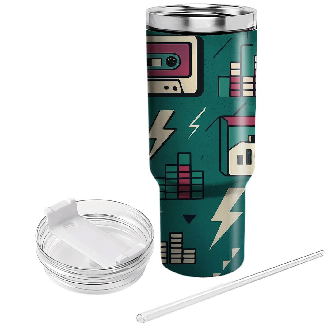 Cassette Deck Geometry Grid decorative tumblers