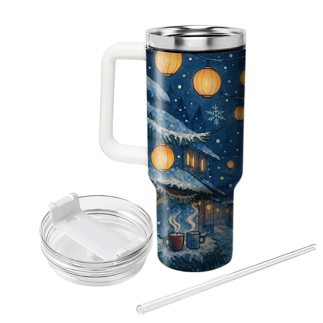 Midnight Winter Lantern Market tumblers for gifts