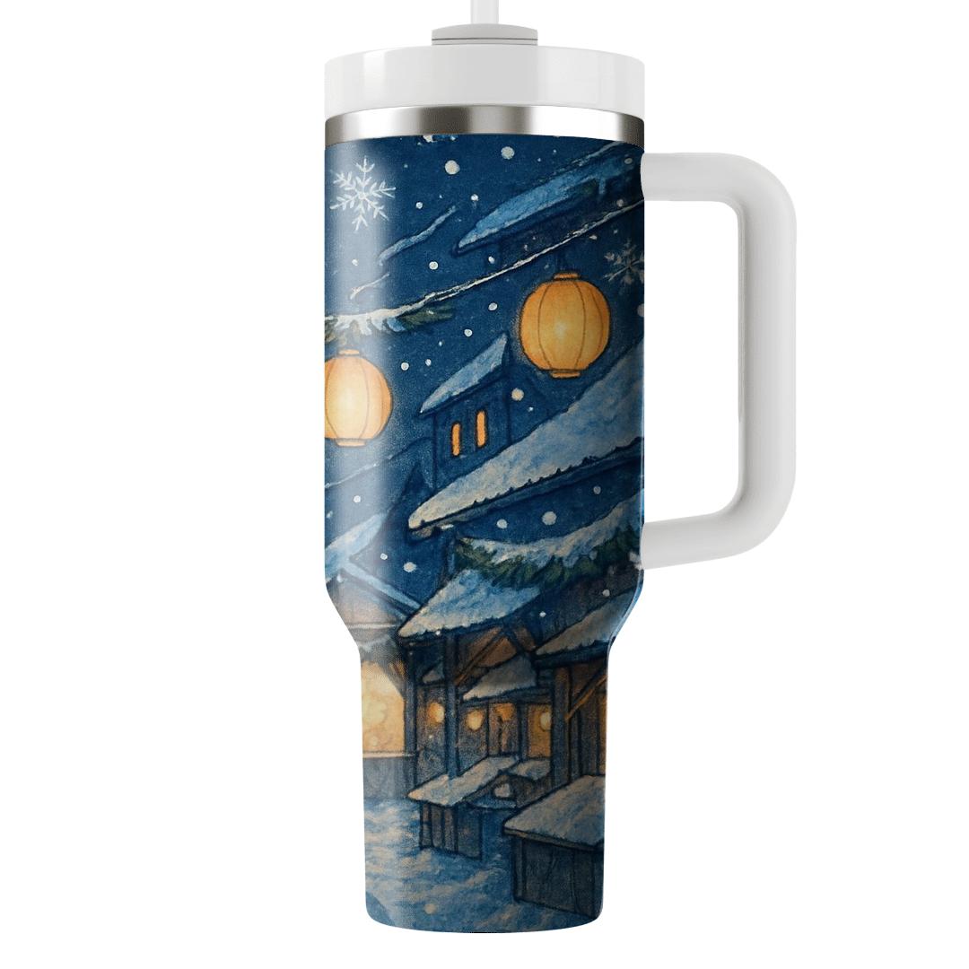 Midnight Winter Lantern Market tumblers for gifts