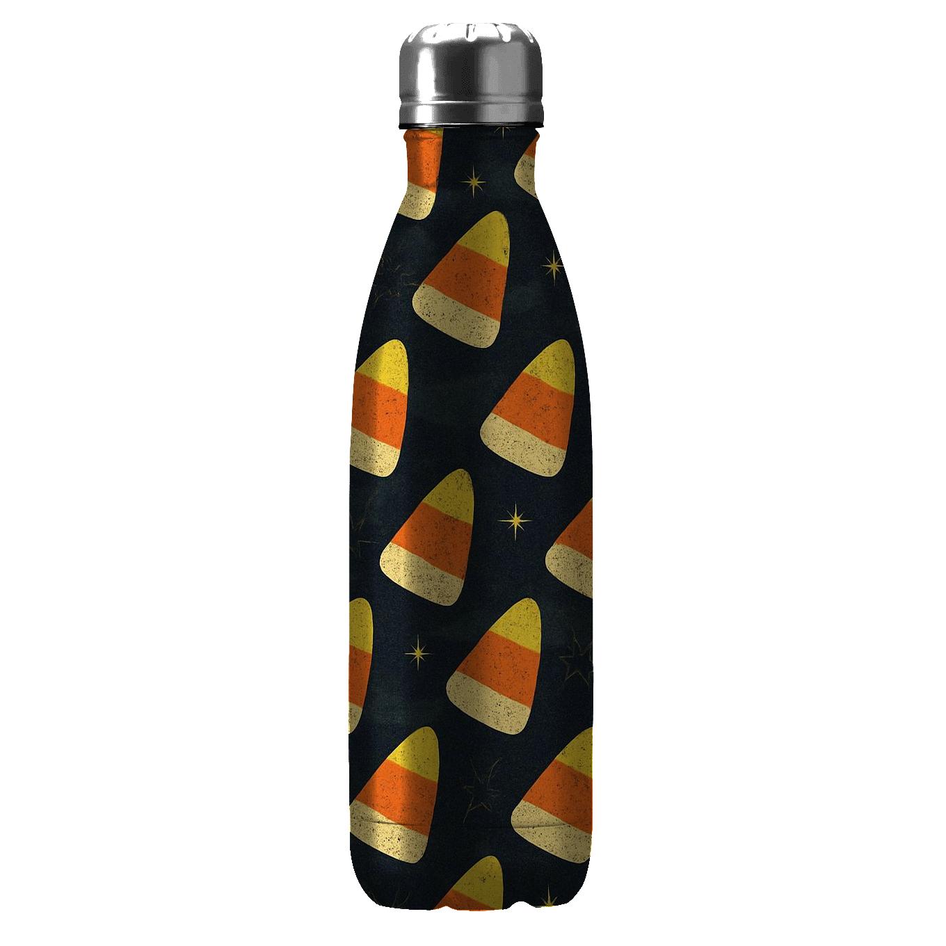 Neon Haunted Carnival Candy Corn Diagonal Array travel water bottles