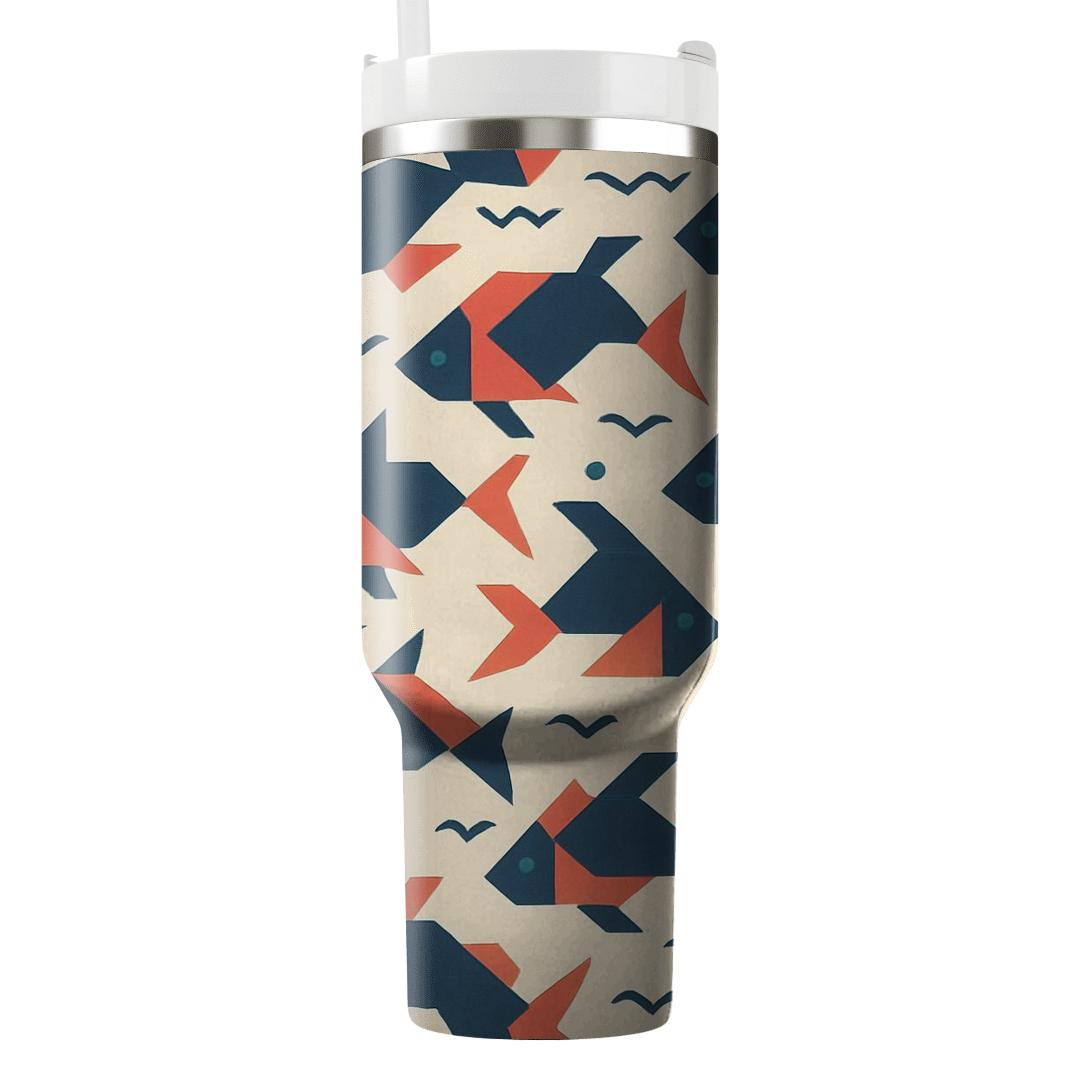 Origami Koi Lattice Pattern decorative tumblers