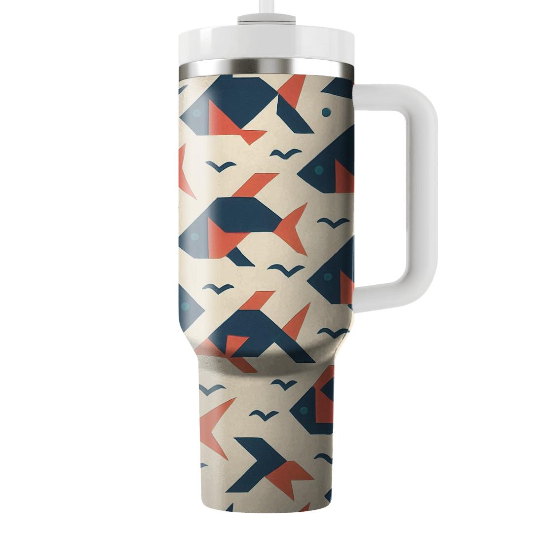 Origami Koi Lattice Pattern decorative tumblers