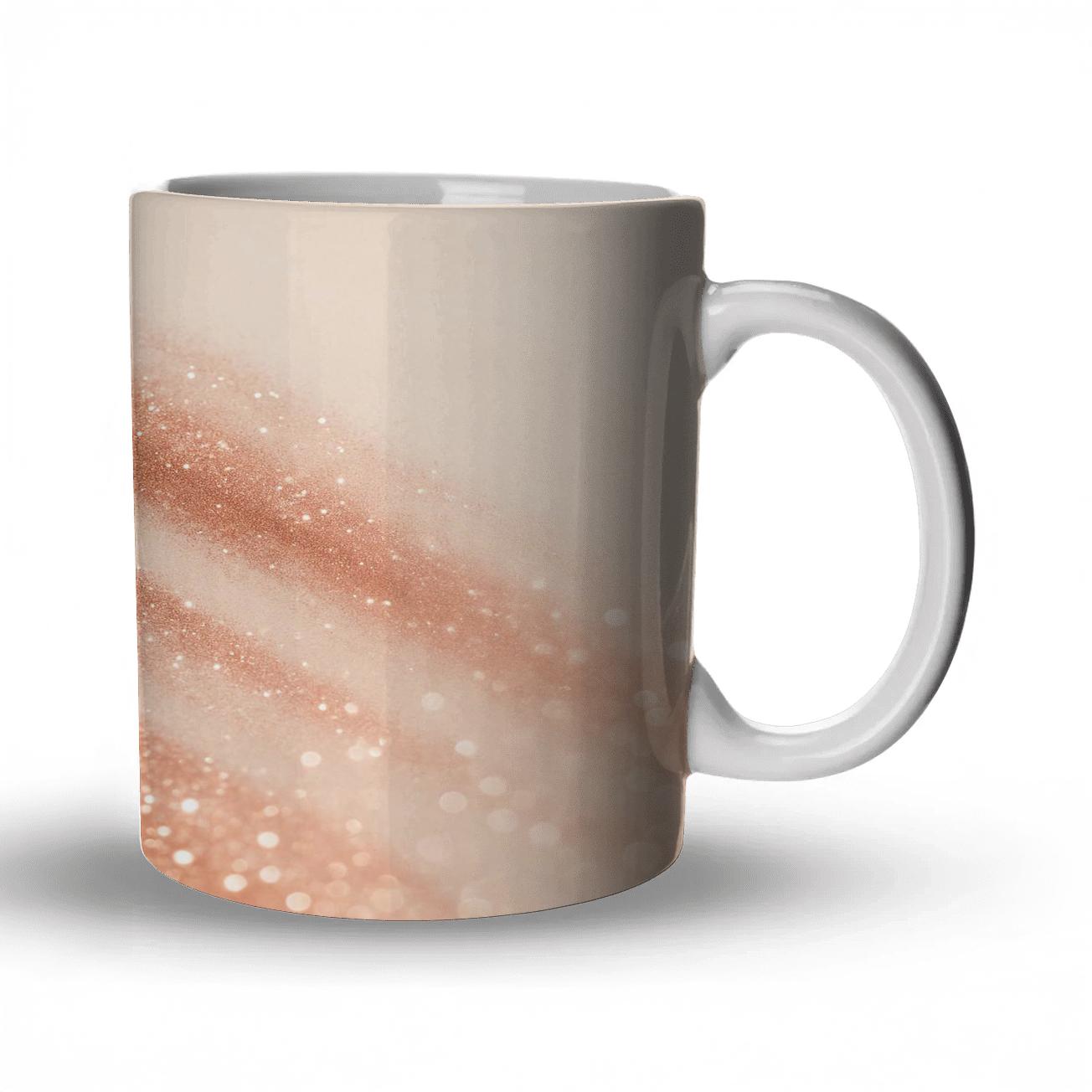 Rose Gold Glitter Cascade Couture gift mugs for occasions