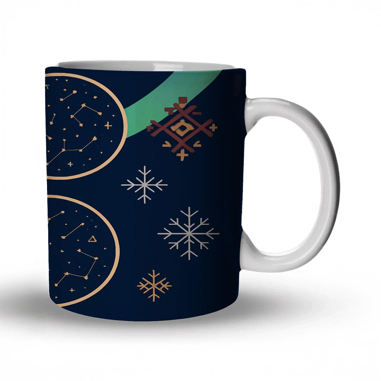 Aurora Bread And Star Maps Midwinter Feast Meets Ethiopian New Year premium drinkware mugs