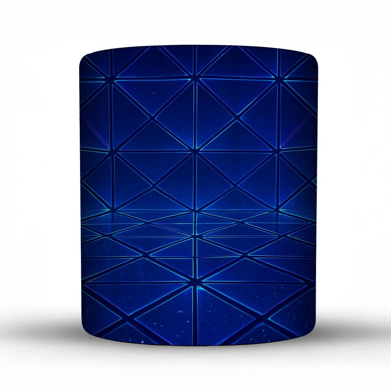 Electric Sapphire Prism Glitter Grid novelty coffee mugs