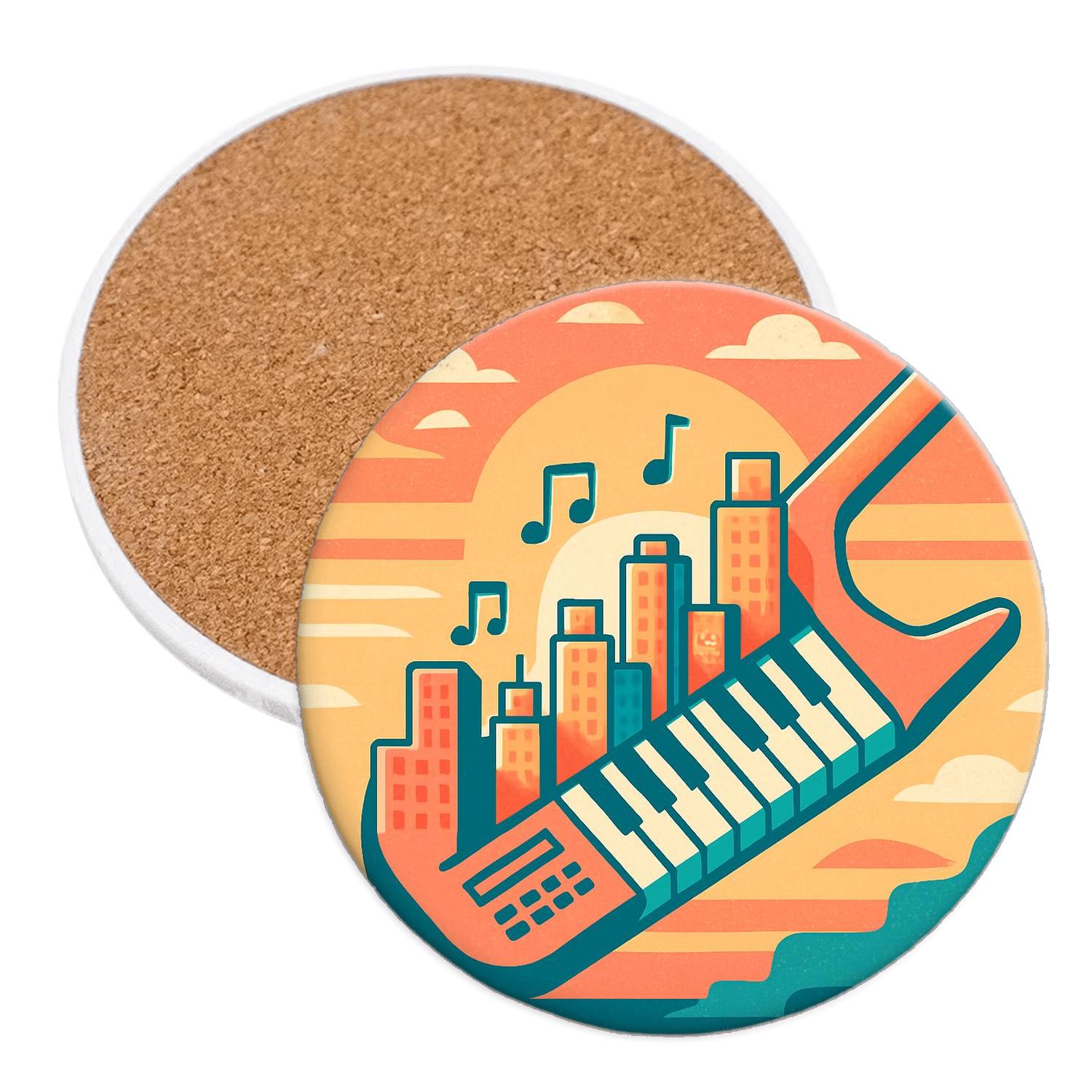 Mod Pop Keytar Skyline stone coaster collections