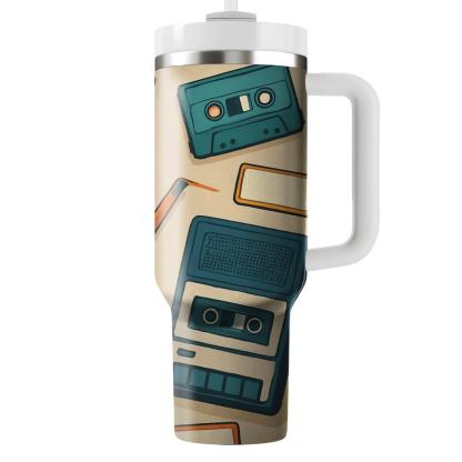 Cassette Mixtape Workshop tumblers with lids