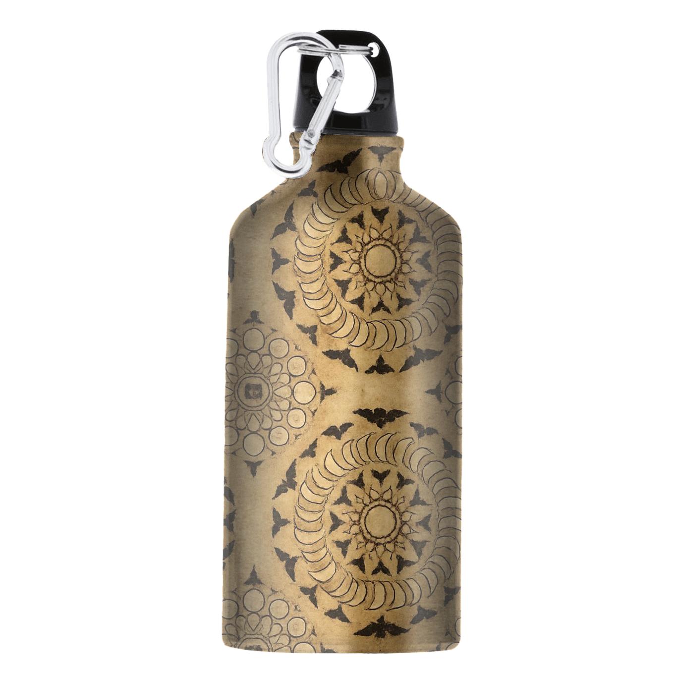 Sepia Parchment Moon Phase Bat Mandalas athletic sports bottles