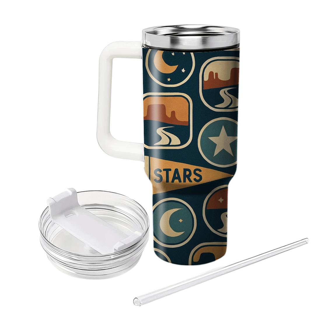 Stargazer Road Trip Badges custom tumblers