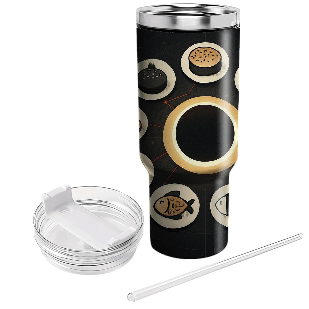 Solar Eclipse Feast Table decorative tumblers