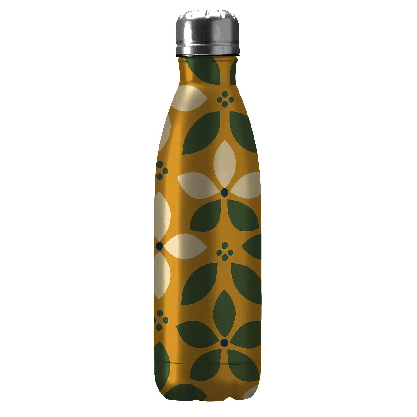Saffron Olive Ceramic Petal Tessellation insulated water bottles