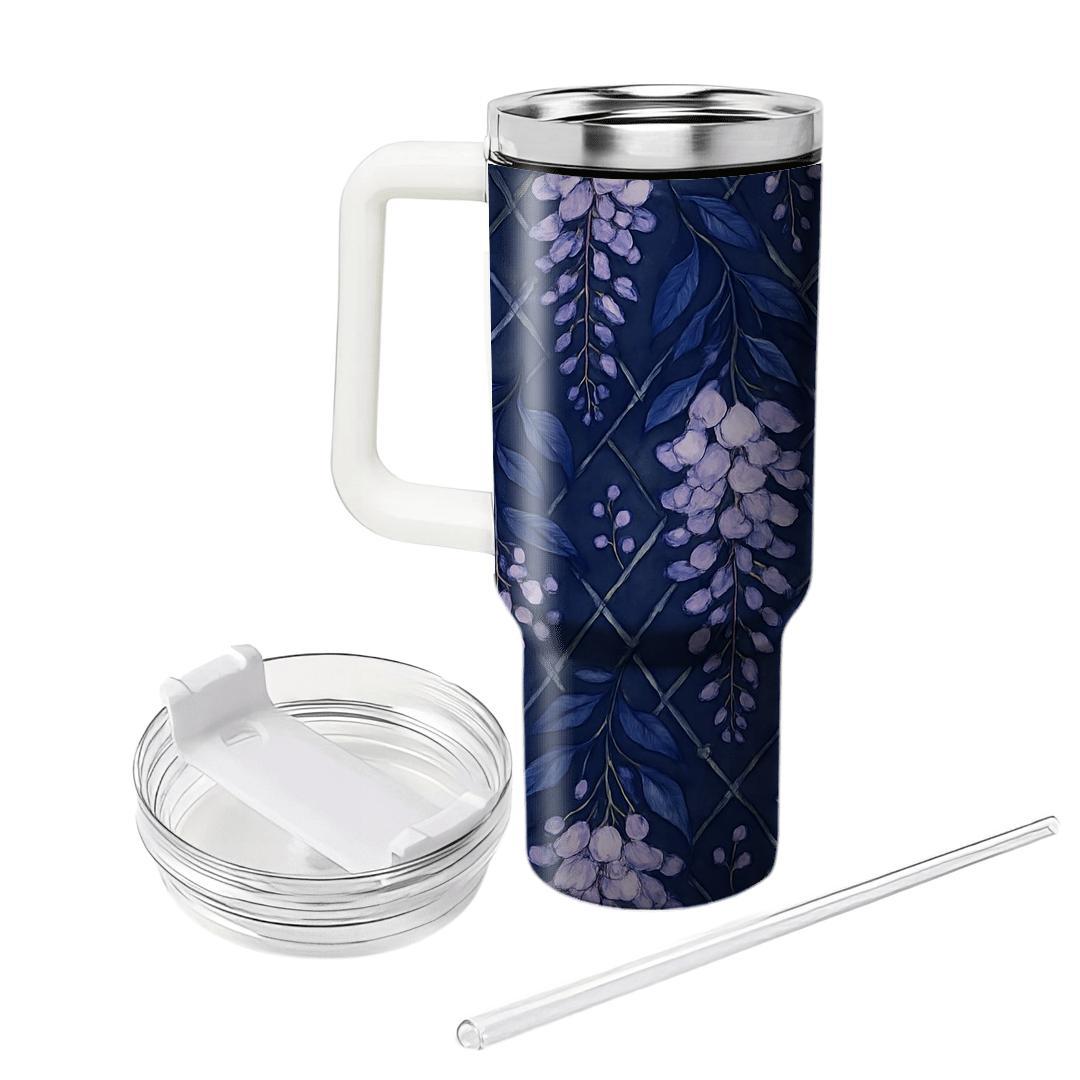 Moonlit Wisteria Lattice decorative tumblers