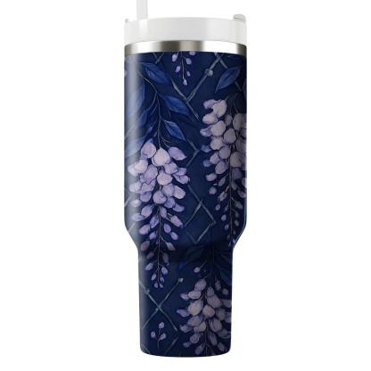 Moonlit Wisteria Lattice decorative tumblers