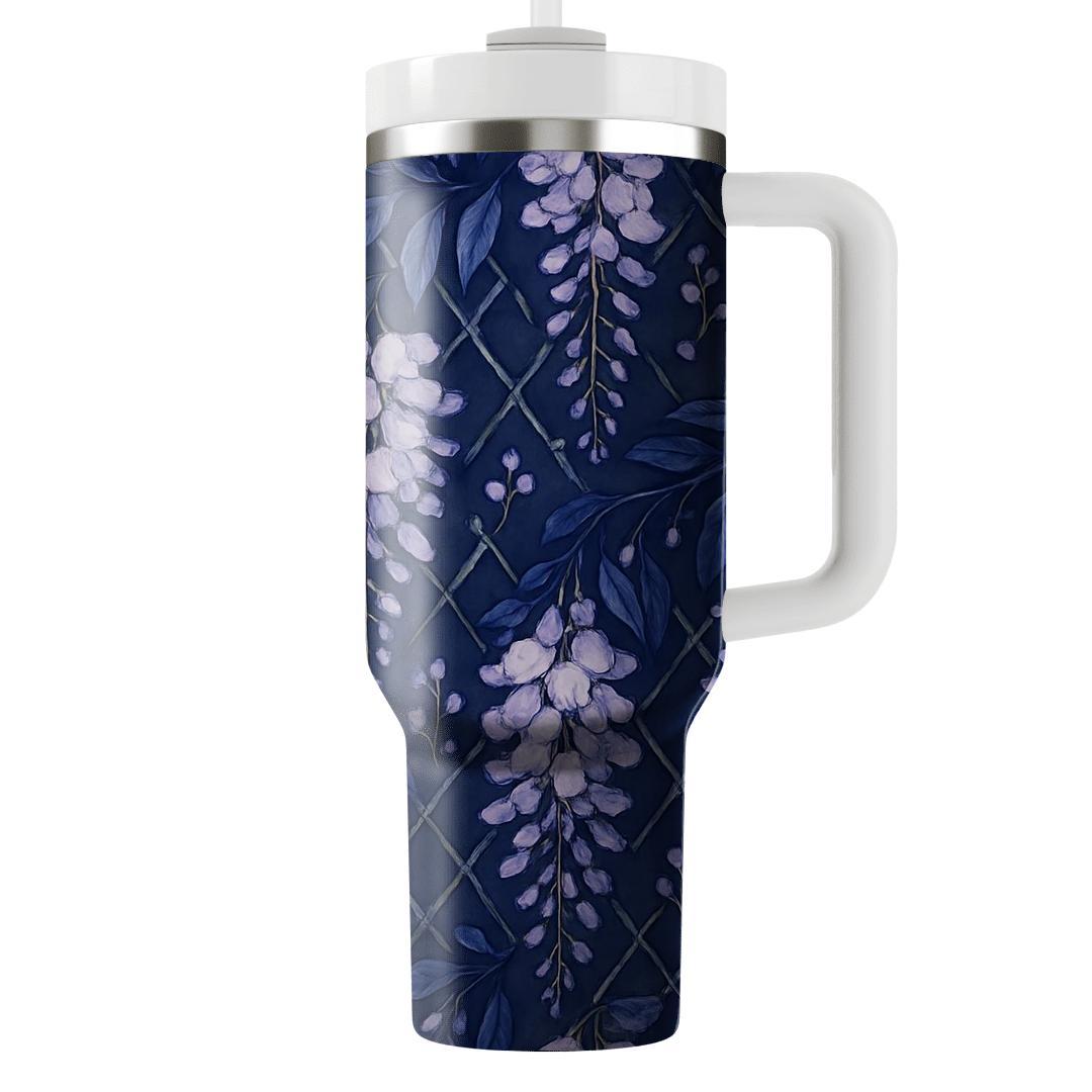 Moonlit Wisteria Lattice decorative tumblers