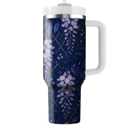 Moonlit Wisteria Lattice decorative tumblers
