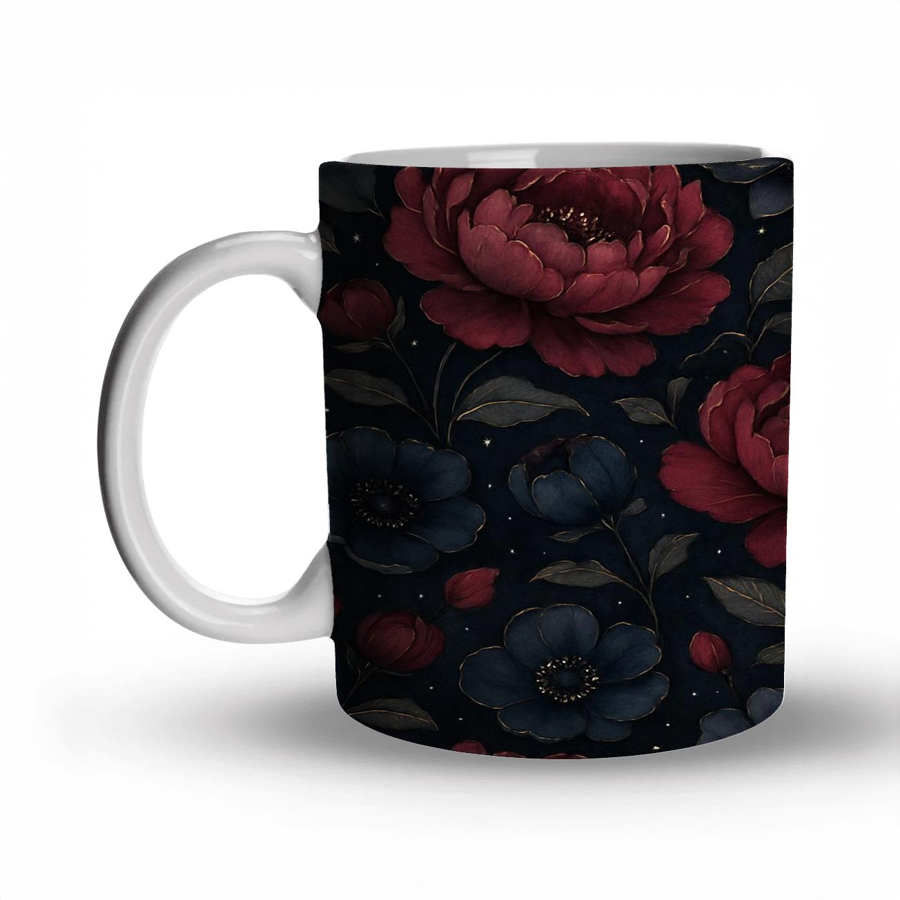 Midnight Peony Constellation personalized mugs