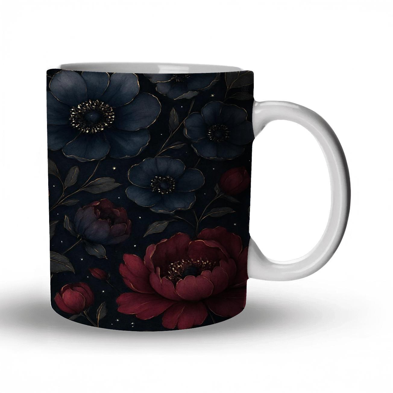 Midnight Peony Constellation personalized mugs