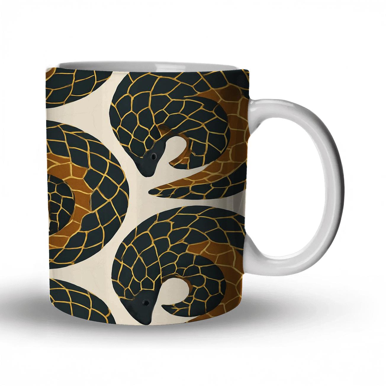 Kintsugi Pangolin Armor Pattern novelty coffee mugs