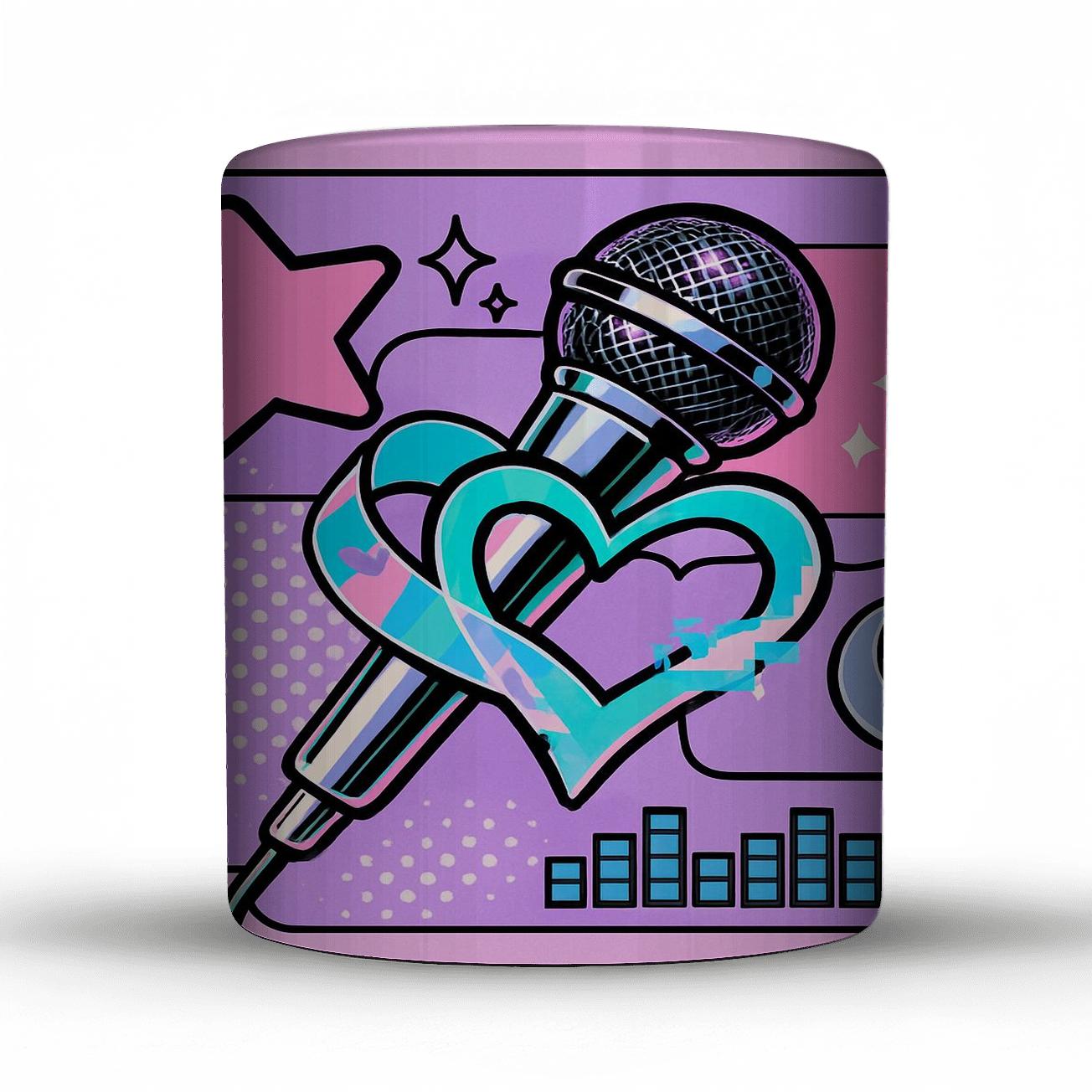 Y2K Karaoke Glitch Heart premium drinkware mugs