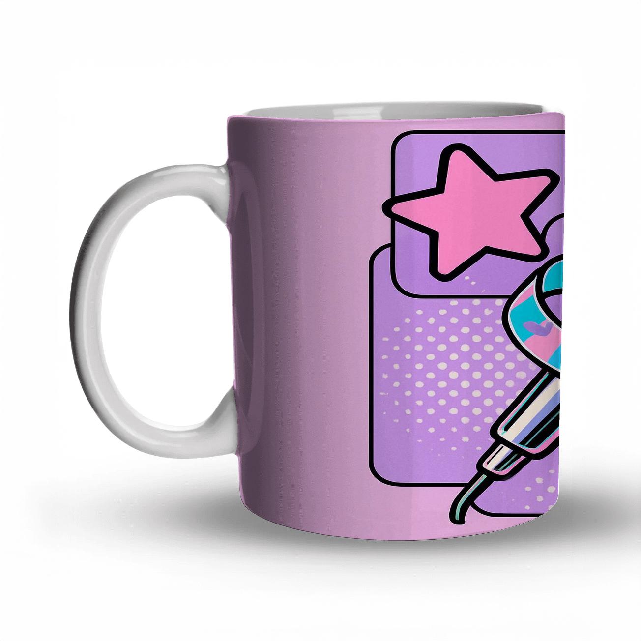 Y2K Karaoke Glitch Heart premium drinkware mugs