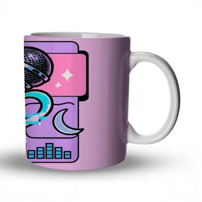 Y2K Karaoke Glitch Heart premium drinkware mugs
