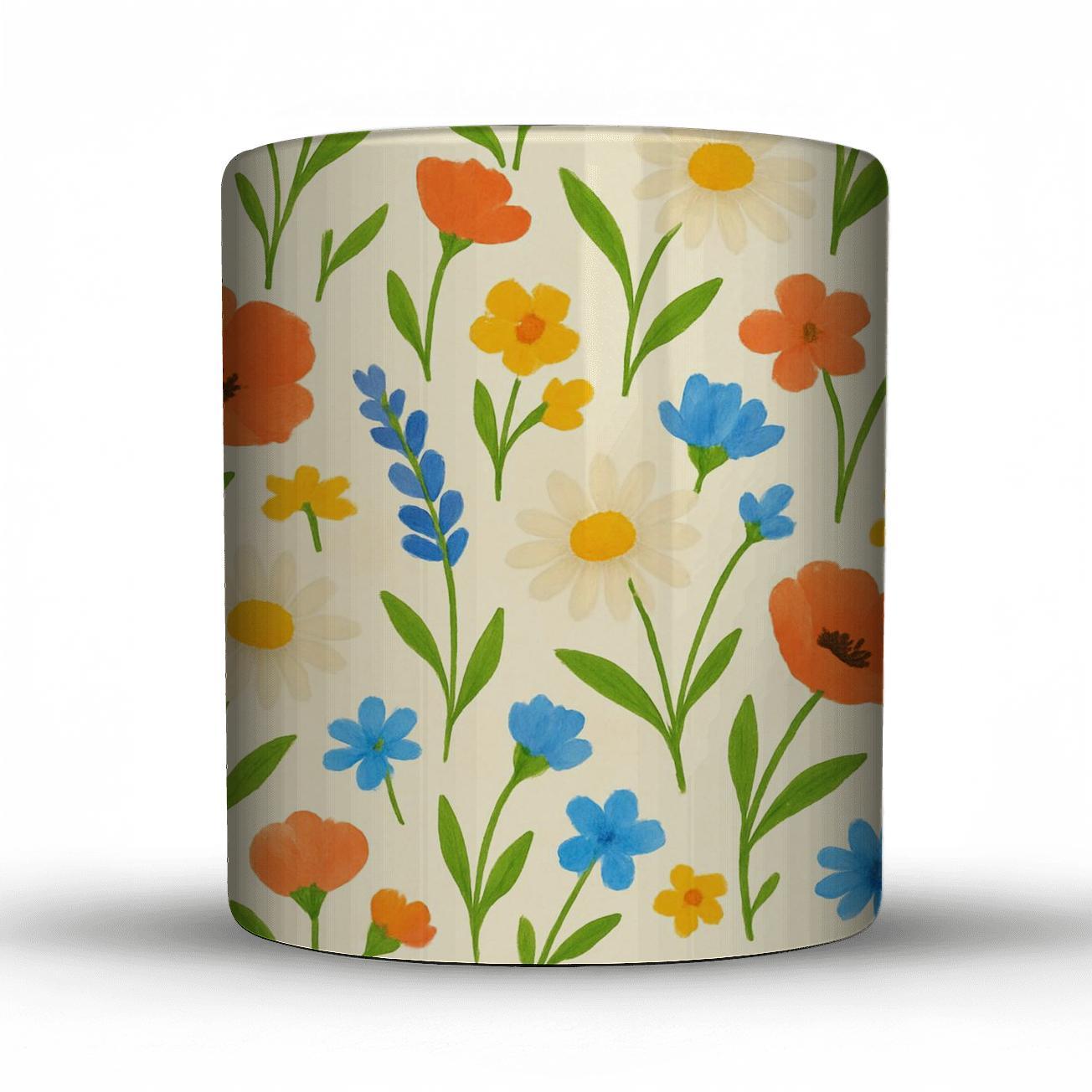 Citrus Meadow Wildflower Drift custom printed mugs