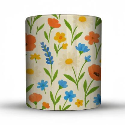 Citrus Meadow Wildflower Drift custom printed mugs
