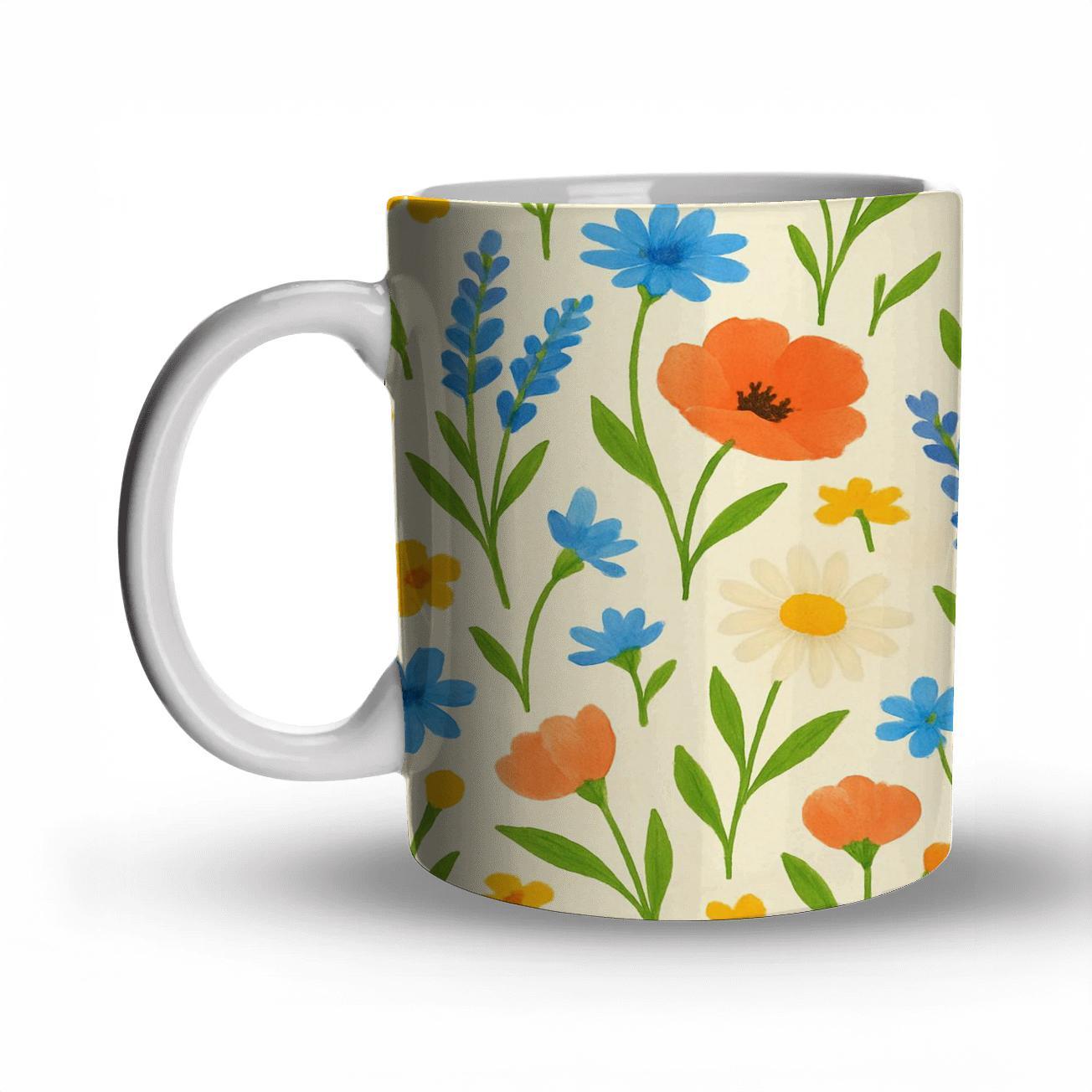 Citrus Meadow Wildflower Drift custom printed mugs