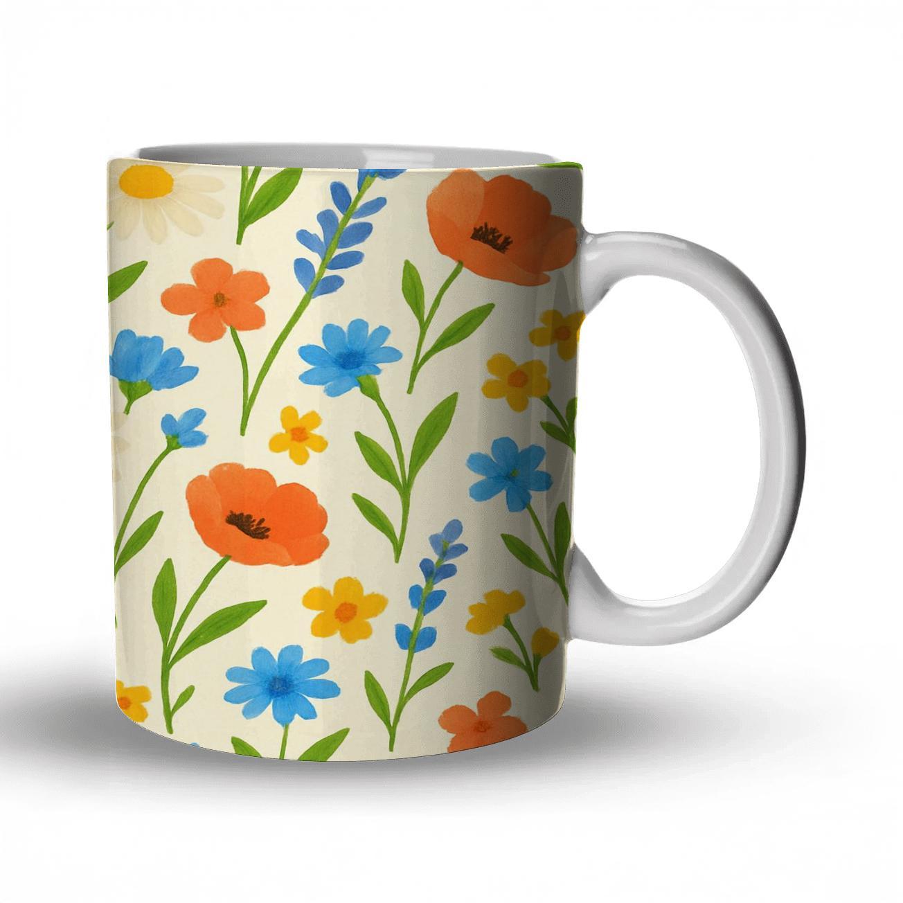 Citrus Meadow Wildflower Drift custom printed mugs