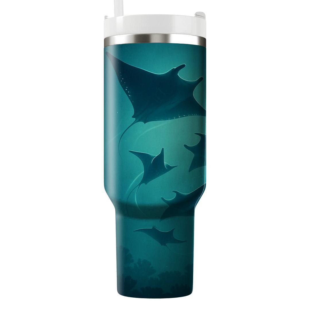 Bioluminescent Reef Manta Ballet tumbler cups