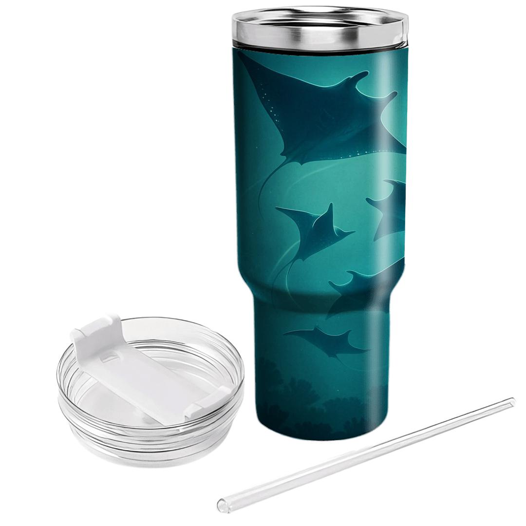 Bioluminescent Reef Manta Ballet tumbler cups