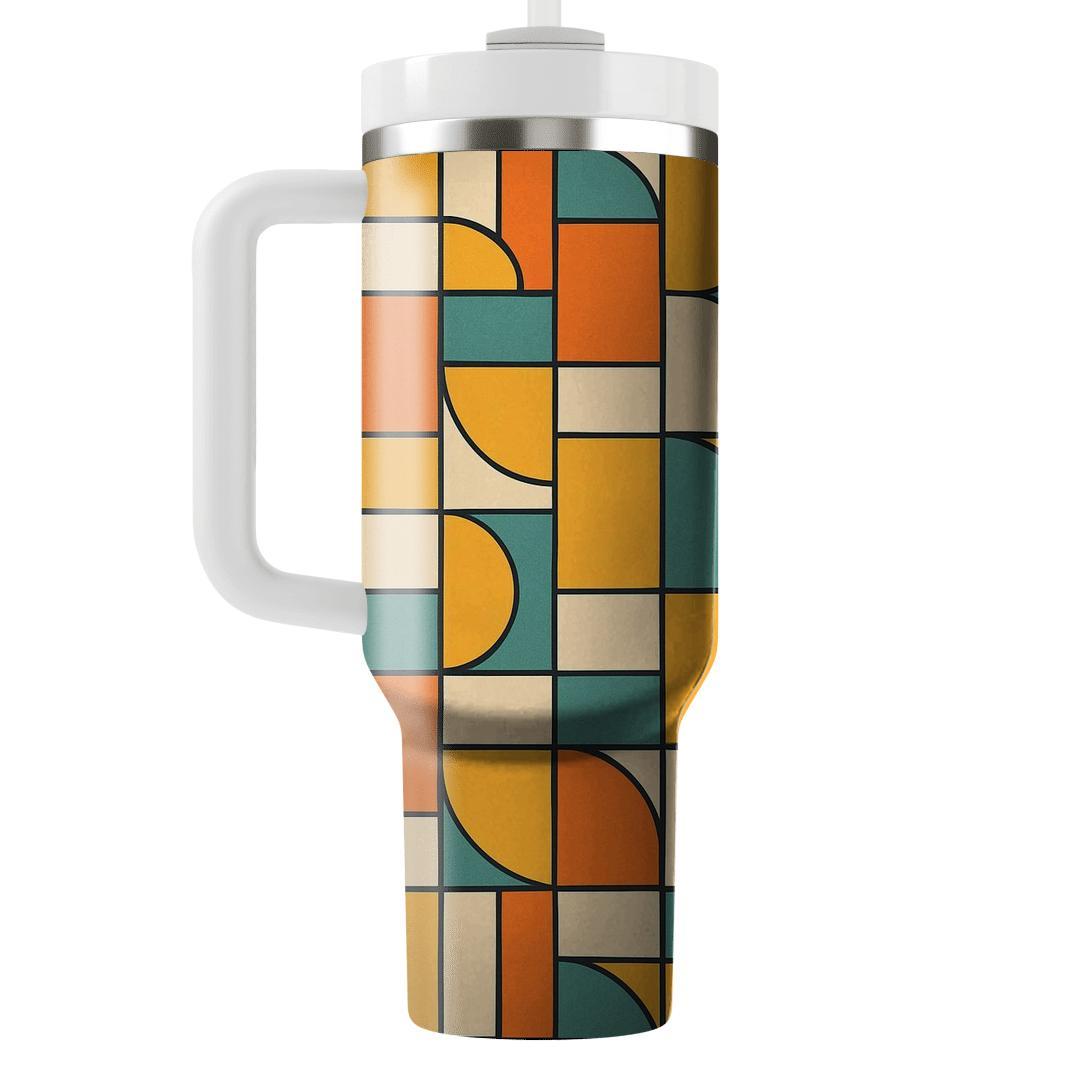 Bauhaus Citrus Block Mosaic unique tumblers