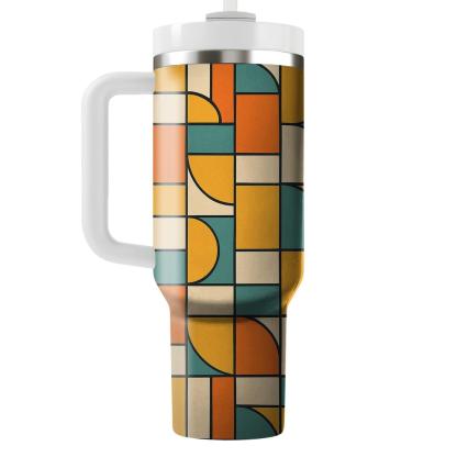 Bauhaus Citrus Block Mosaic unique tumblers