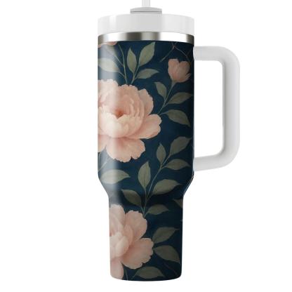 Moonlit Peony Lattice travel tumblers