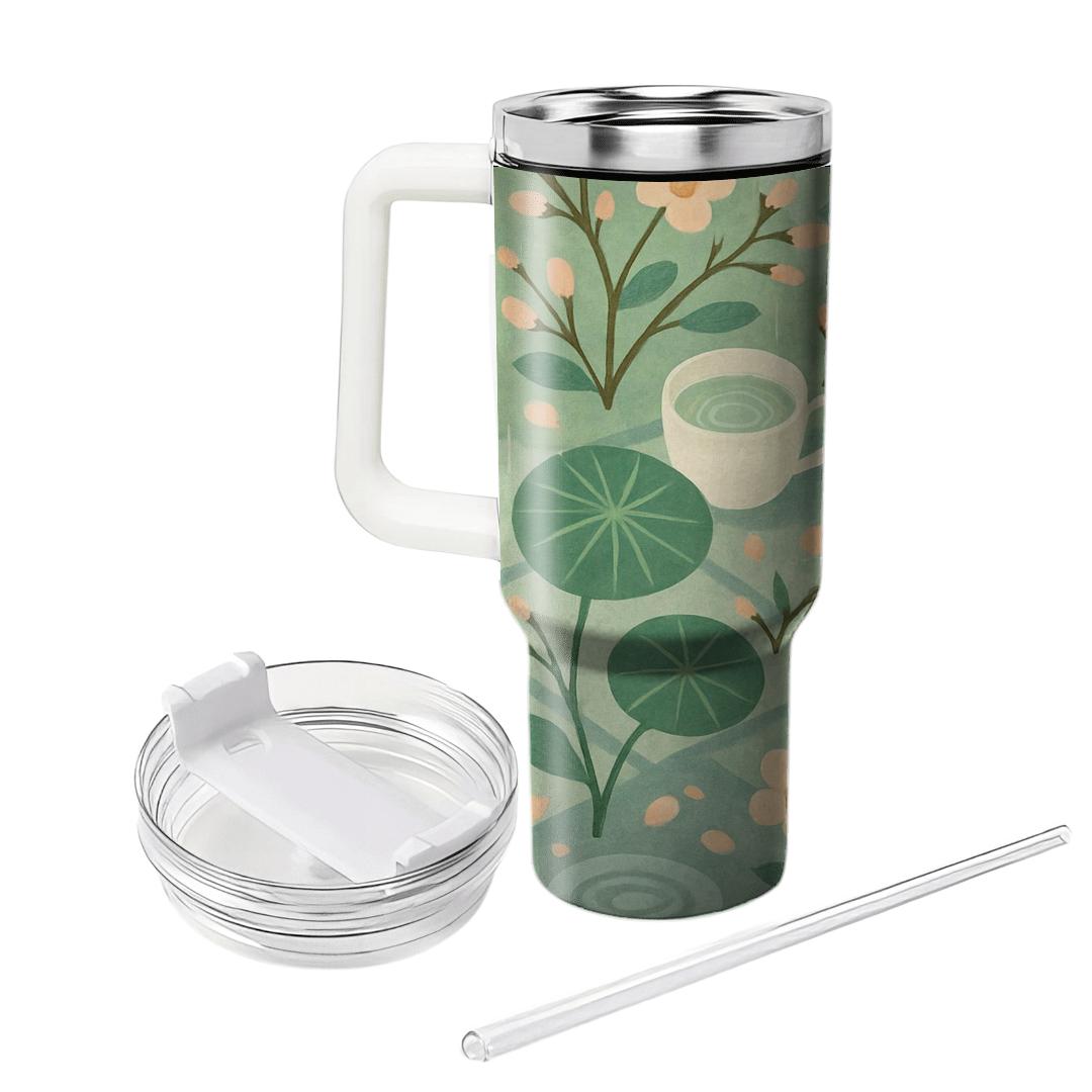 Spring Rain Tea Garden tumbler cups