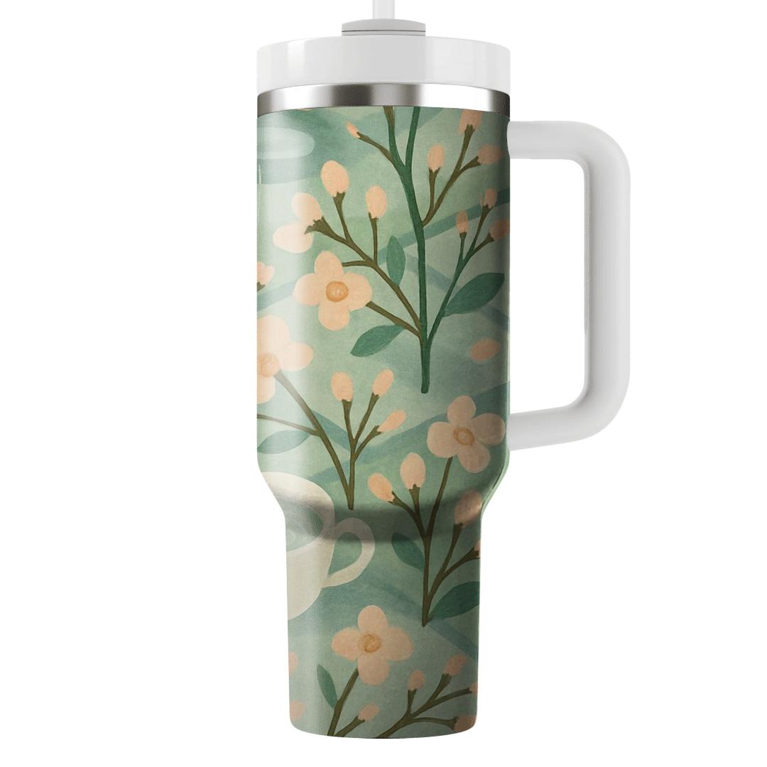Spring Rain Tea Garden tumbler cups