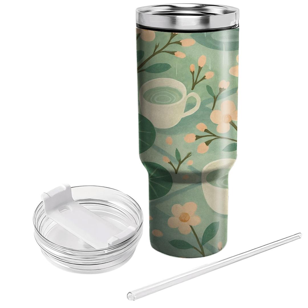Spring Rain Tea Garden tumbler cups