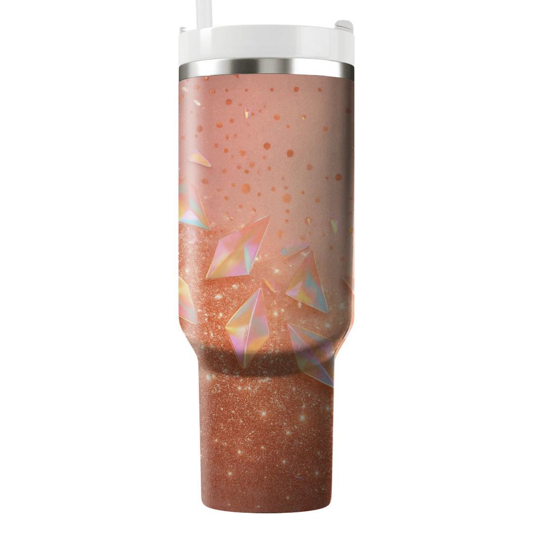 Rose Gold Prism Confetti Drift custom tumblers