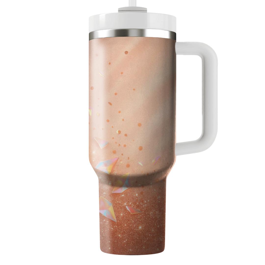 Rose Gold Prism Confetti Drift custom tumblers