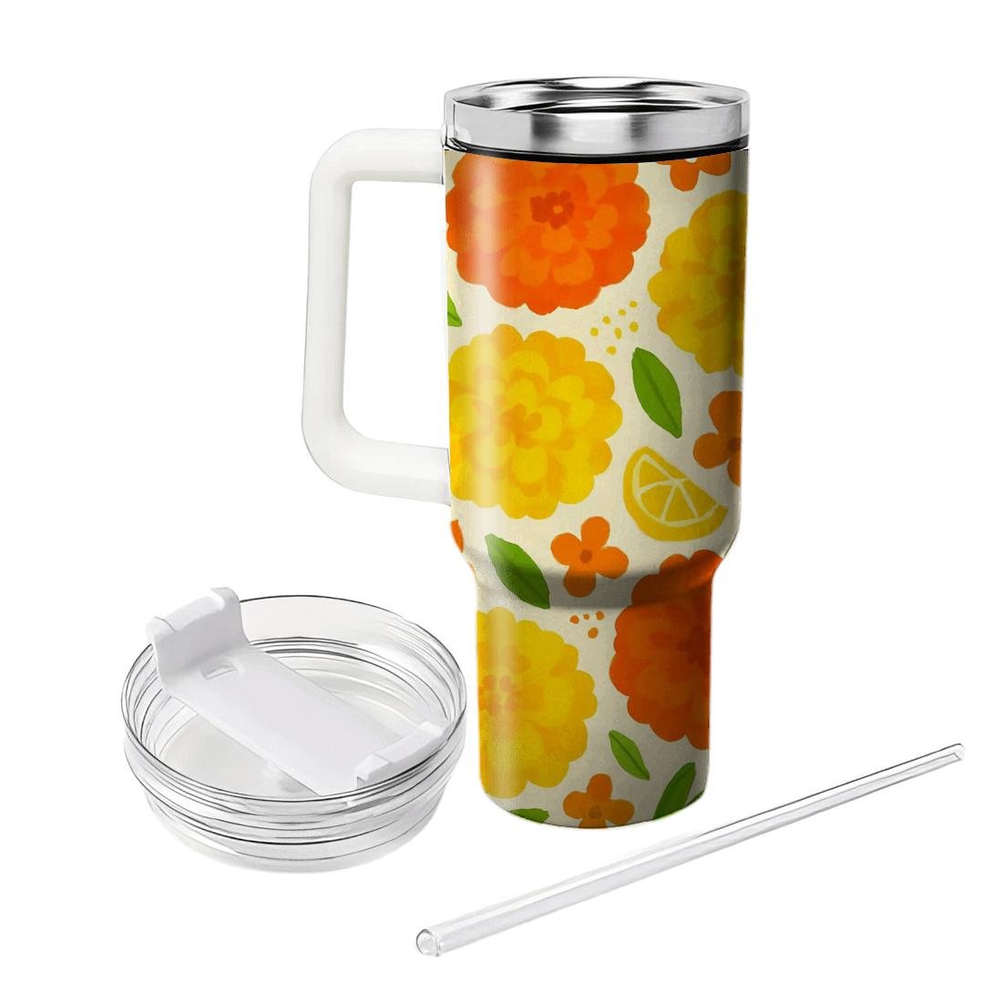 Citrus Marigold Market Scatter tumbler cups