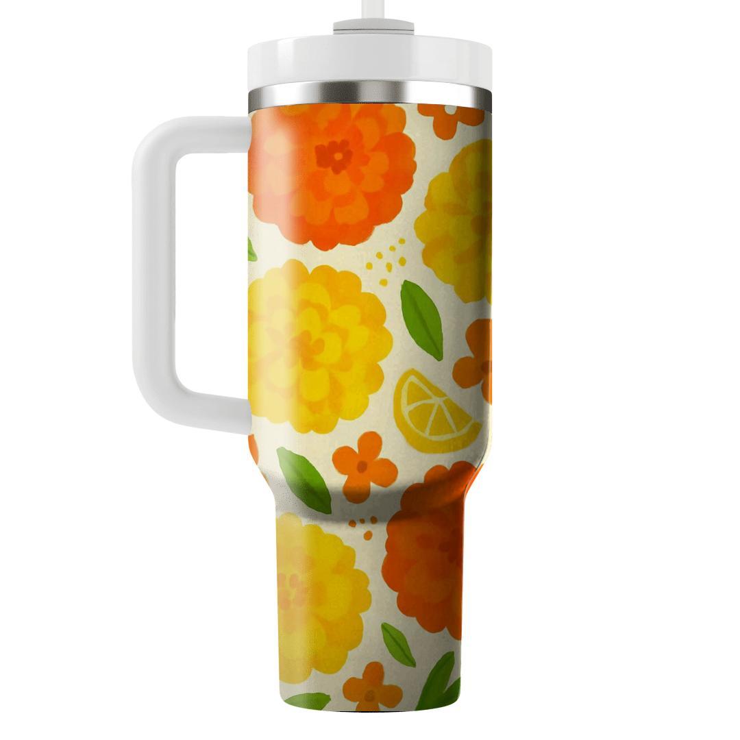 Citrus Marigold Market Scatter tumbler cups