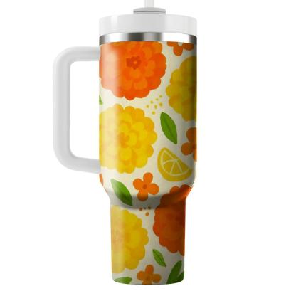 Citrus Marigold Market Scatter tumbler cups