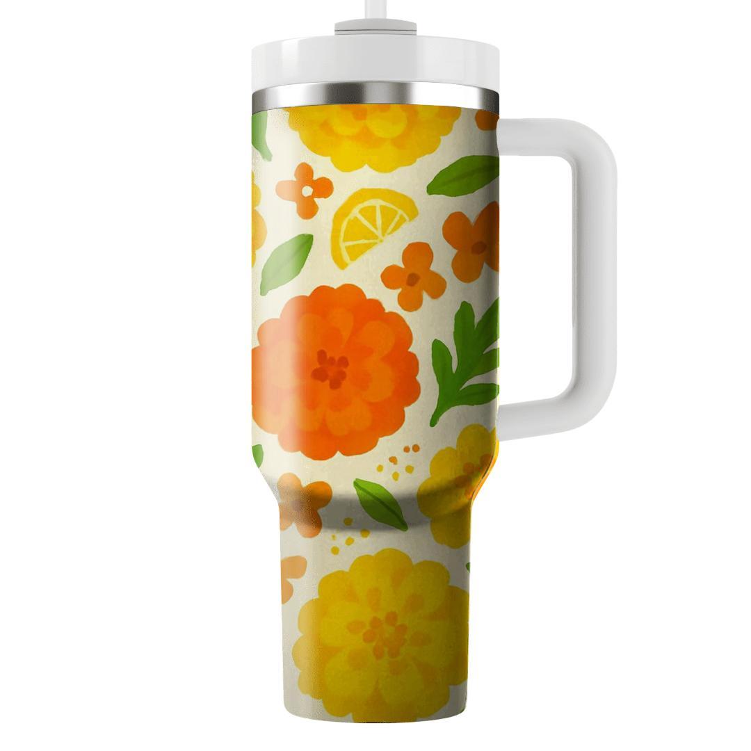 Citrus Marigold Market Scatter tumbler cups