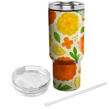 Citrus Marigold Market Scatter tumbler cups