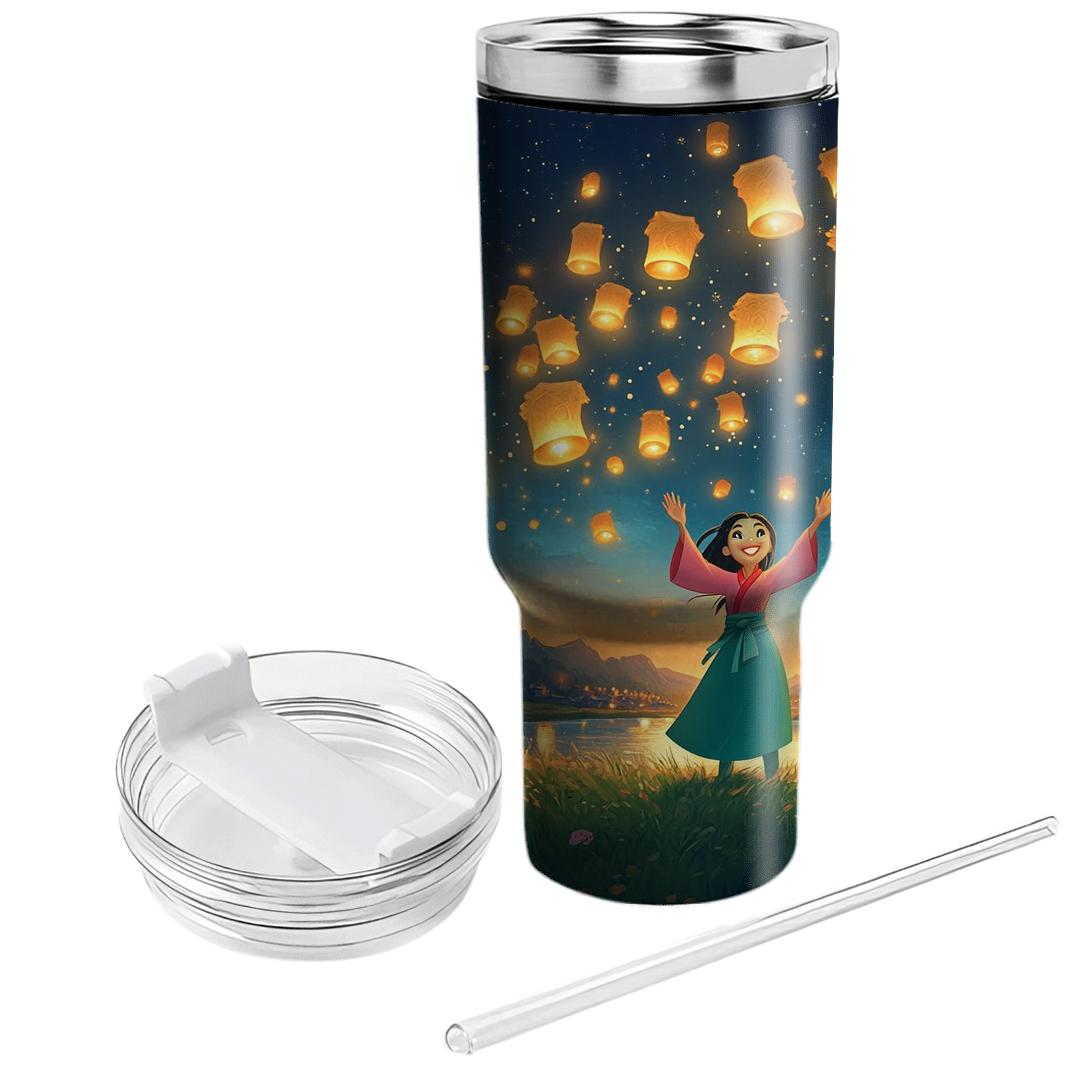 Mulan Lantern Sky Festival Disney Inspired travel tumblers